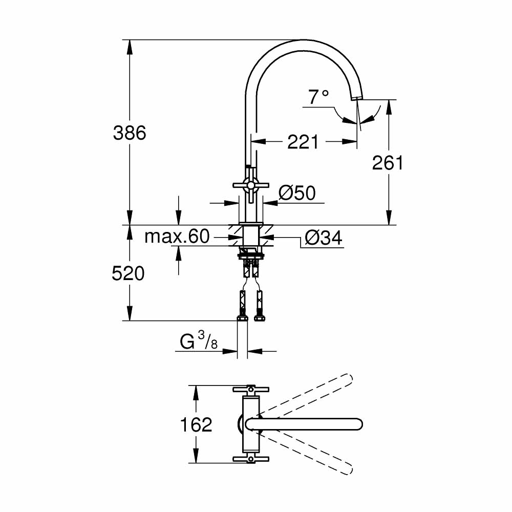 Vòi bếp nóng lạnh Atrio GROHE 30362000