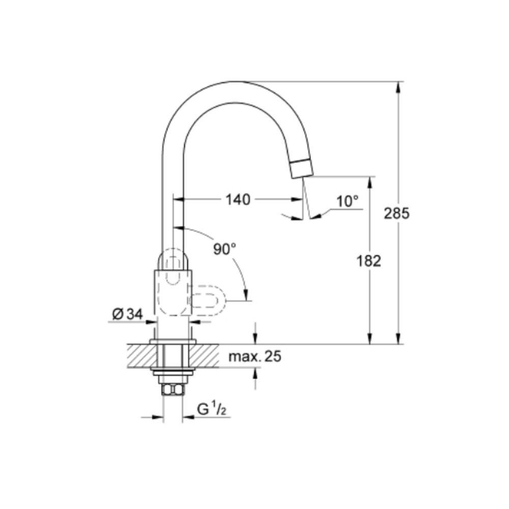 Vòi bếp BauFlow GROHE 31222000