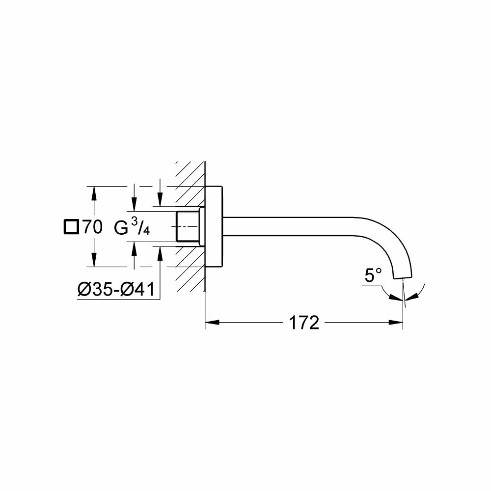 Vòi xả bồn âm tường Allure GROHE 13264000