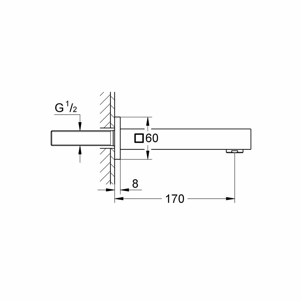 Vòi xả bồn âm tường Eurocube GROHE 13303000