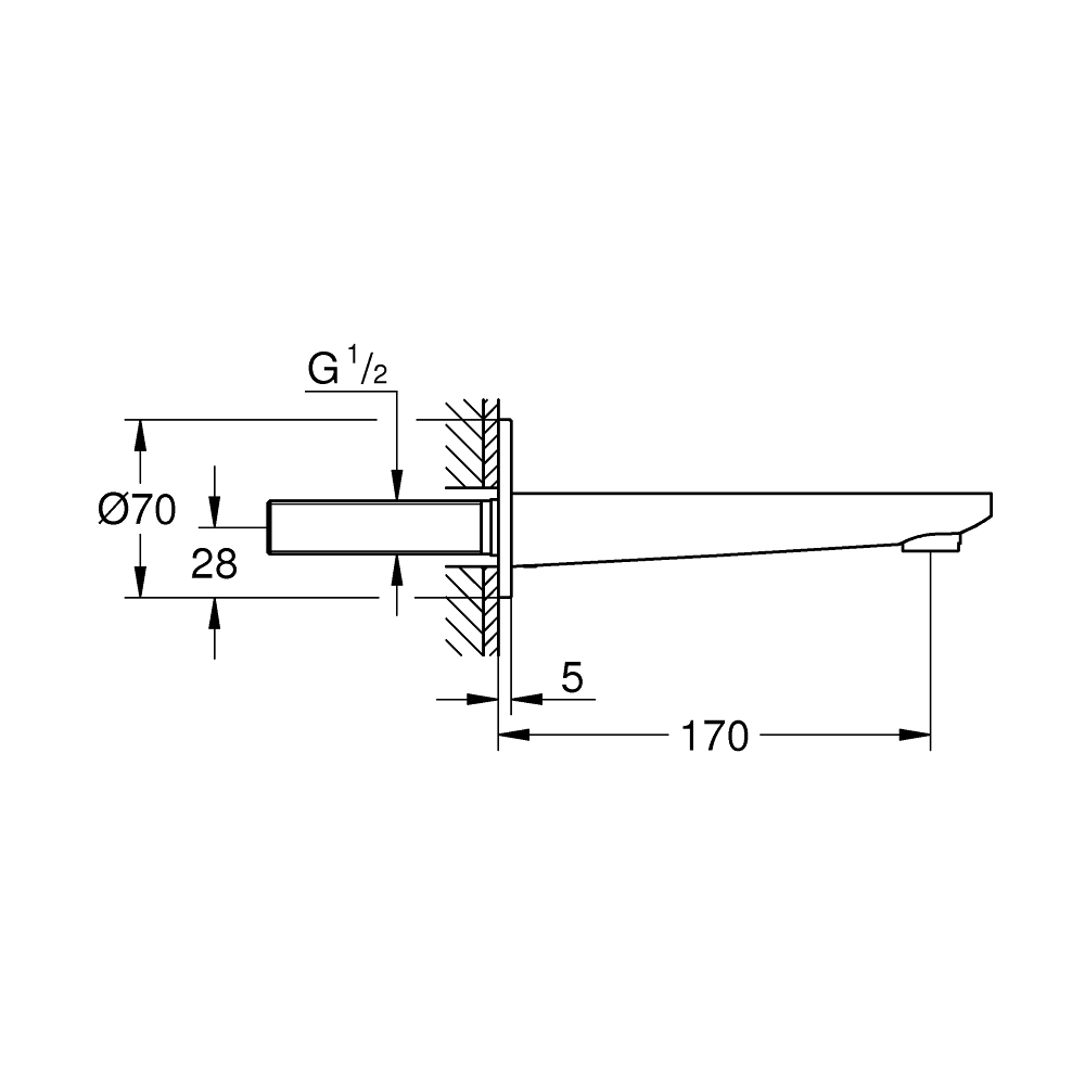 Vòi xả bồn âm tường Lineare GROHE 13383001
