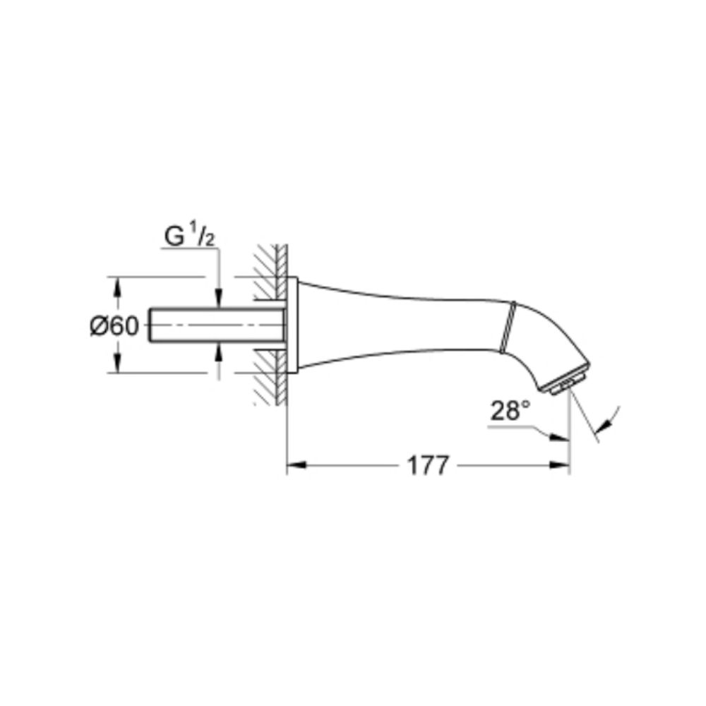 Vòi xả bồn âm tường Grandera GROHE 13484IG0