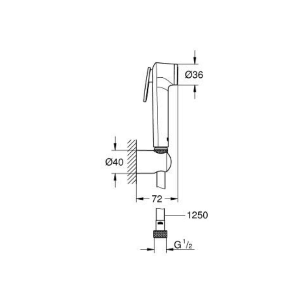 Bộ vòi xịt vệ sinh Tempesta-F Trigger Spray 30 GROHE 1025302431