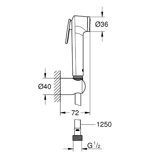 Bộ vòi xịt vệ sinh Tempesta-F Trigger Grohe 27812IL1