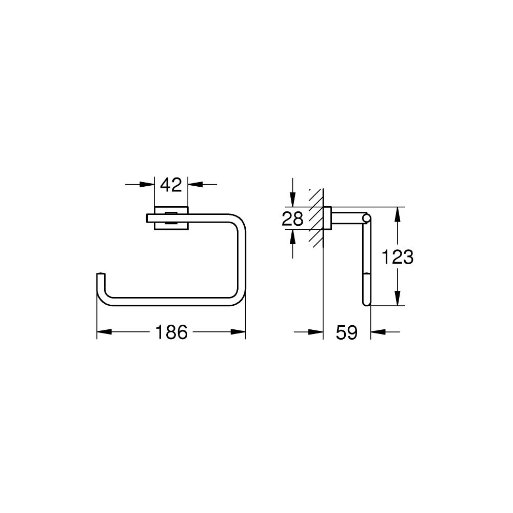 Vòng treo khăn Essentials Cube GROHE 40510001