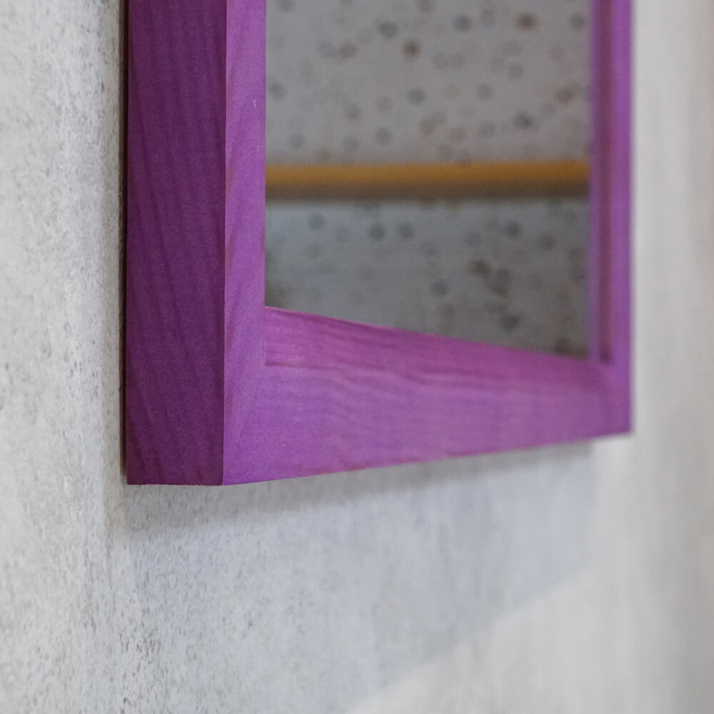 Gương khung gỗ thông sơn tím M.A.D (Mộc Anh Đào)