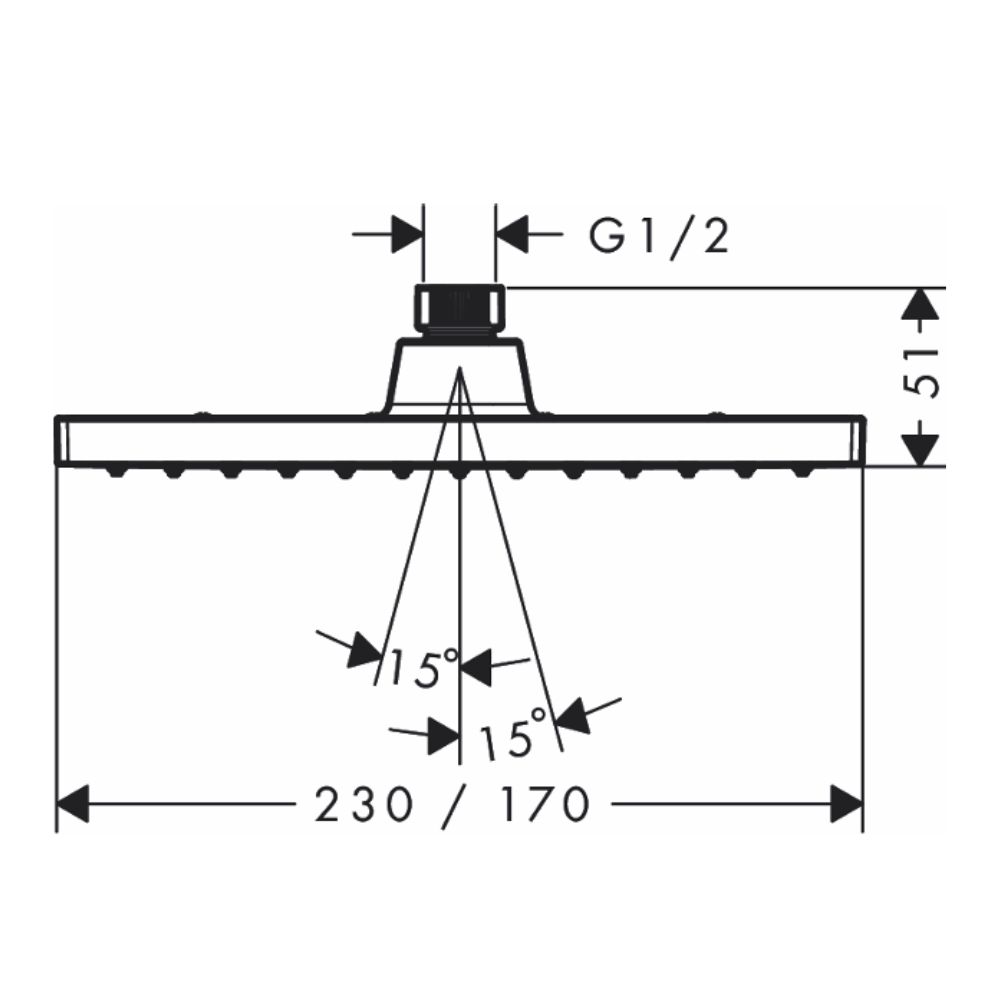 Bát sen trần HG Vernis Shape 230 Hansgrohe 26281007