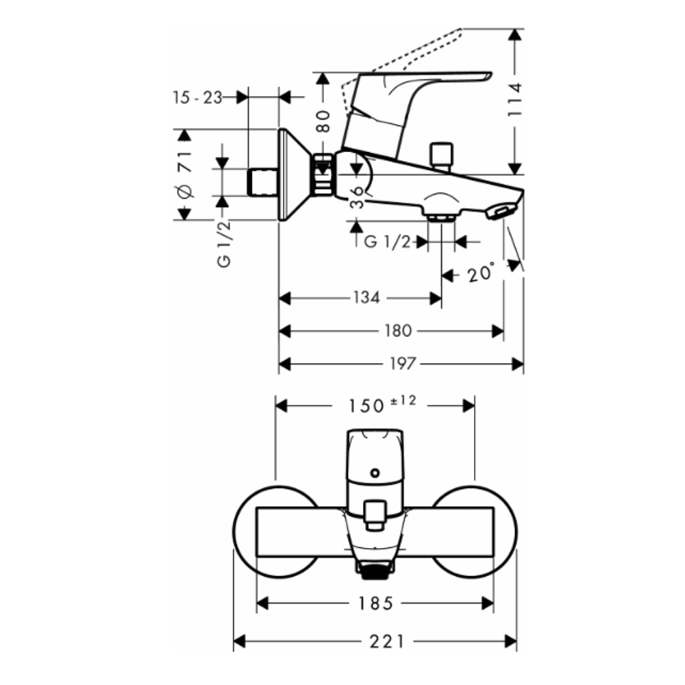 Củ sen tắm nóng lạnh HG Focus Hansgrohe 31940007