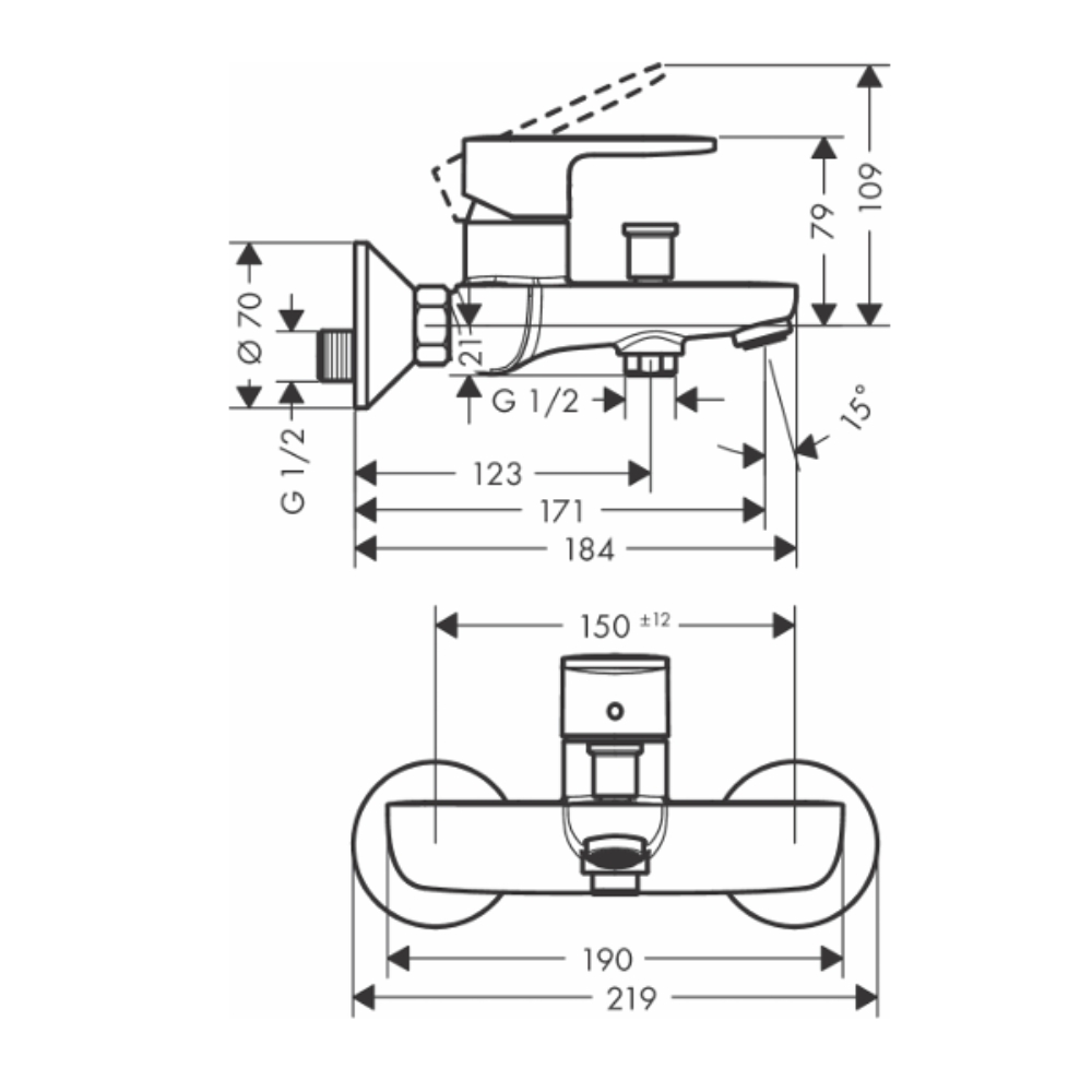 Củ sen tắm nóng lạnh HG Vernis Blend Hansgrohe 71440007