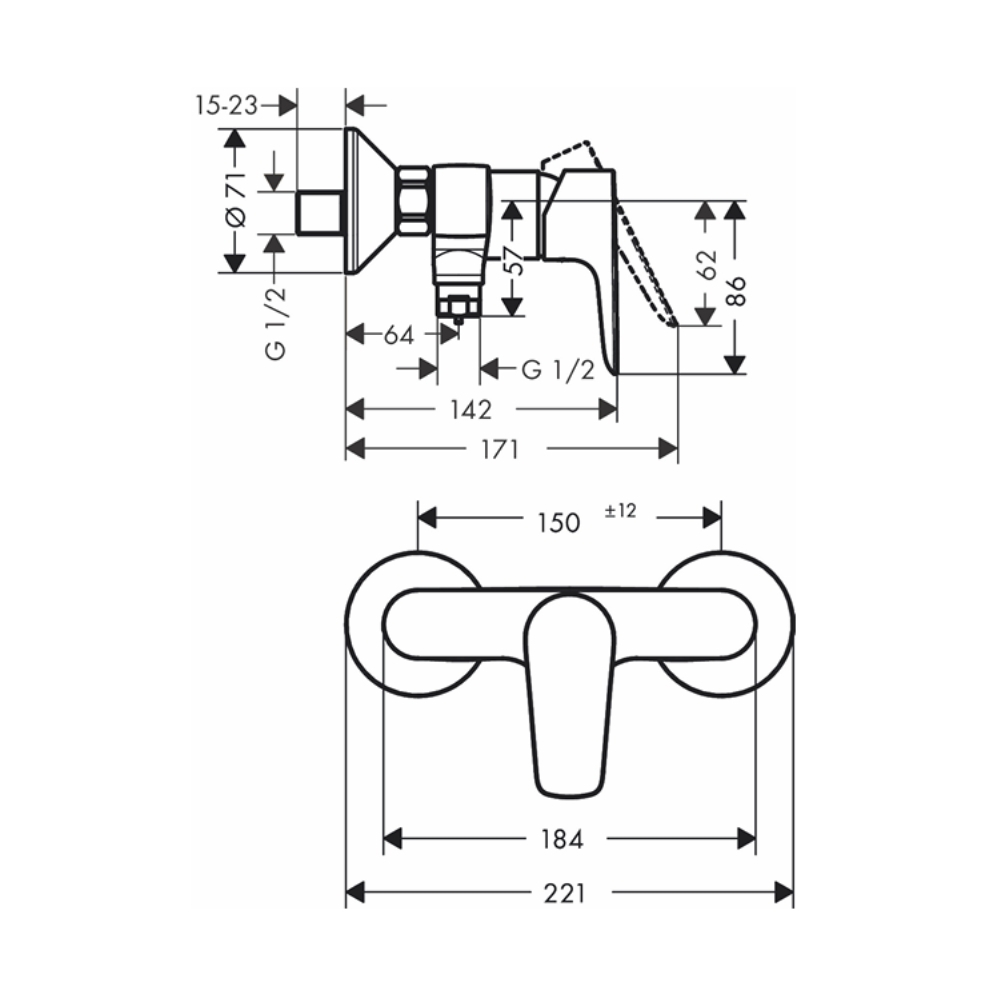 Củ sen tắm nóng lạnh Talis E Hansgrohe 71760000
