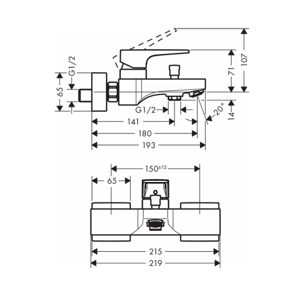 Củ sen tắm nóng lạnh Metropol Hansgrohe 74540000