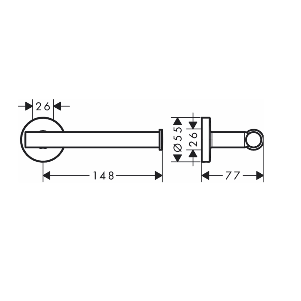 Lô giấy vệ sinh không nắp che Logis Universal Hansgrohe 41726000