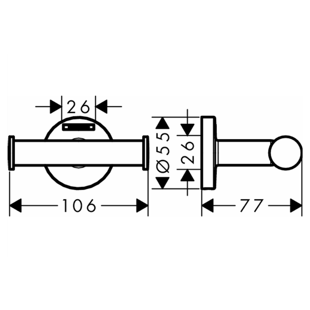 Móc áo đôi Logis Universal Hansgrohe 41725000