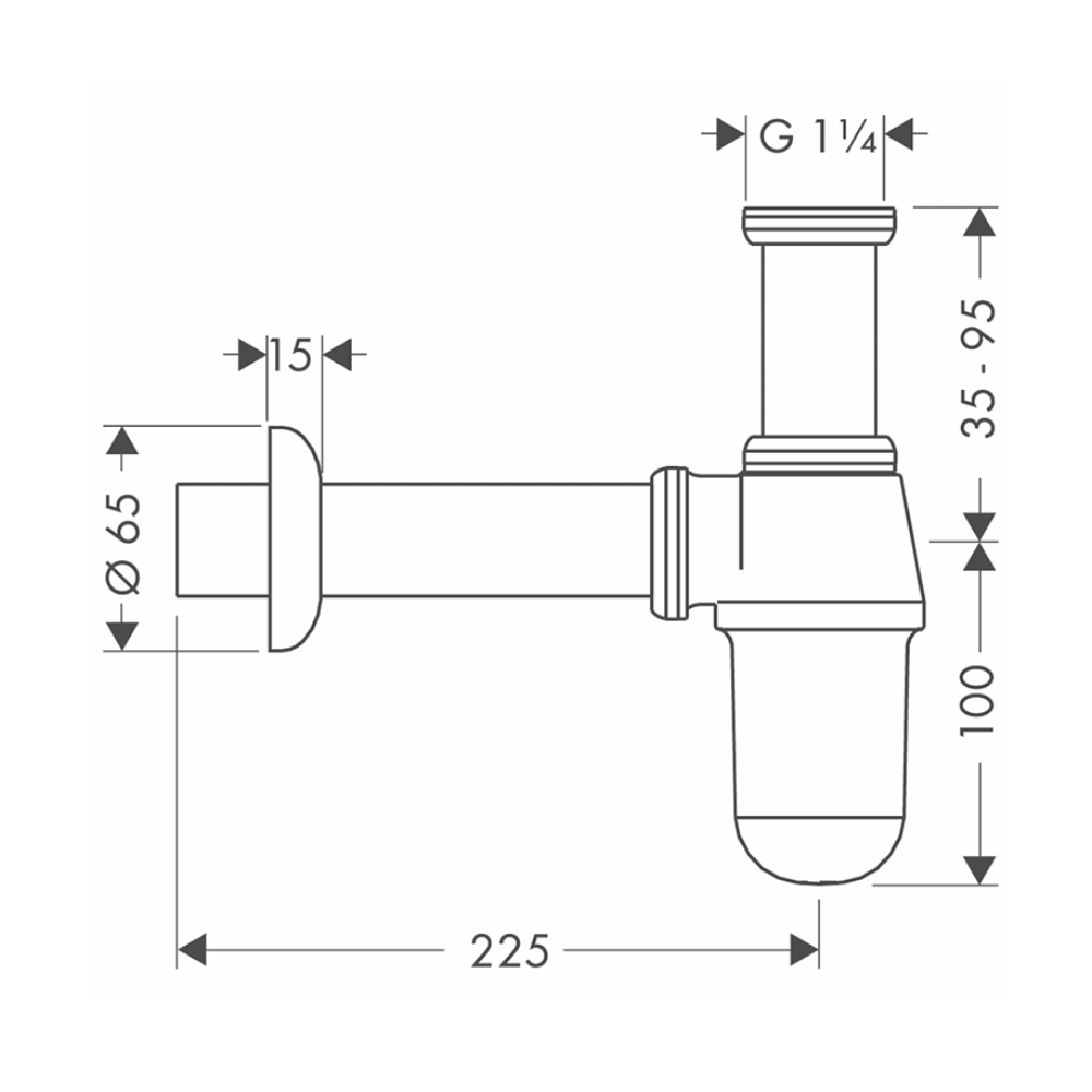 Ống thải chữ T Hansgrohe 52053000