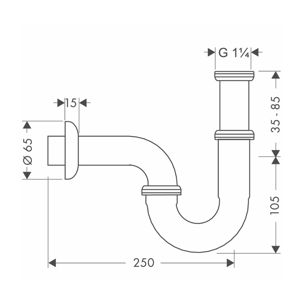Ống thải chữ P Hansgrohe 53002000