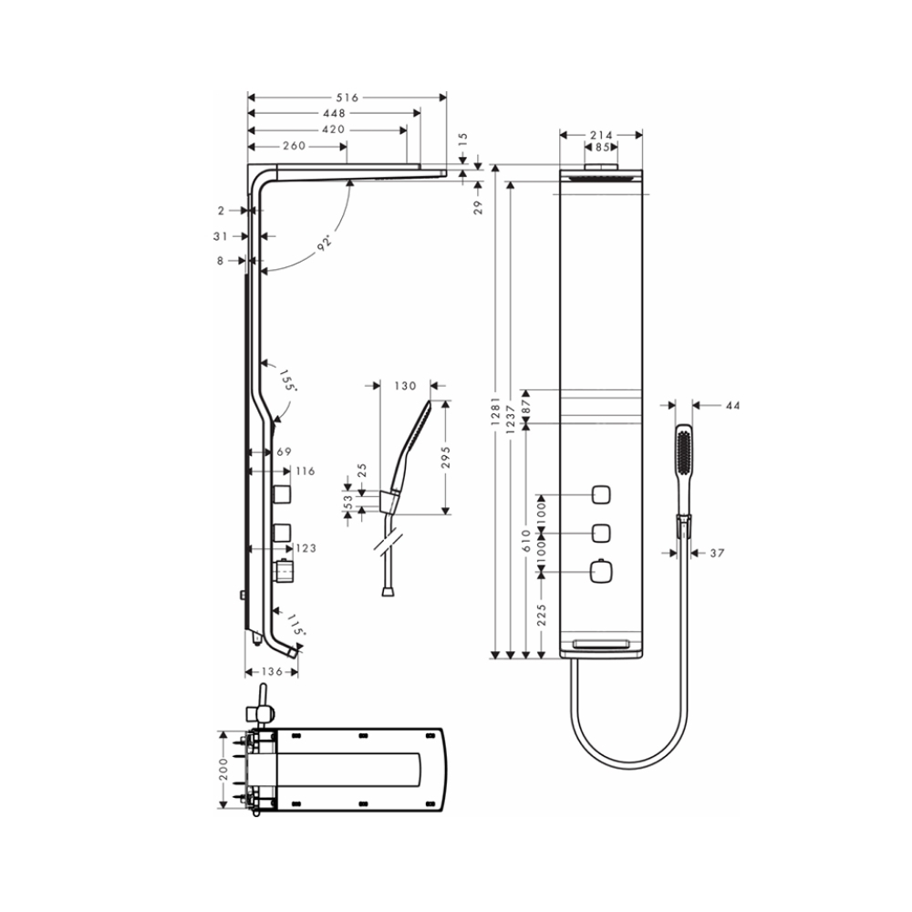 Sen cây nhiệt độ Raindance 180 Hansgrohe 27008400