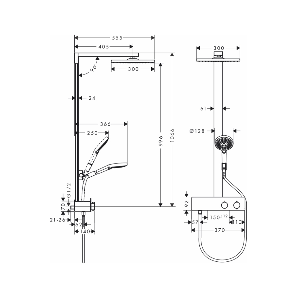 Sen cây nhiệt độ Raindance E Hansgrohe 27361000