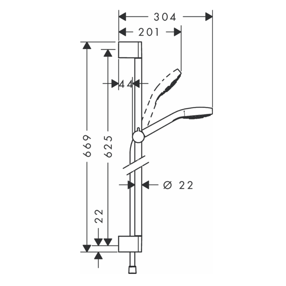 Tay sen tắm kèm thanh trượt HG Croma Select E 110 Vario Hansgrohe 26582400 (3 chế độ)