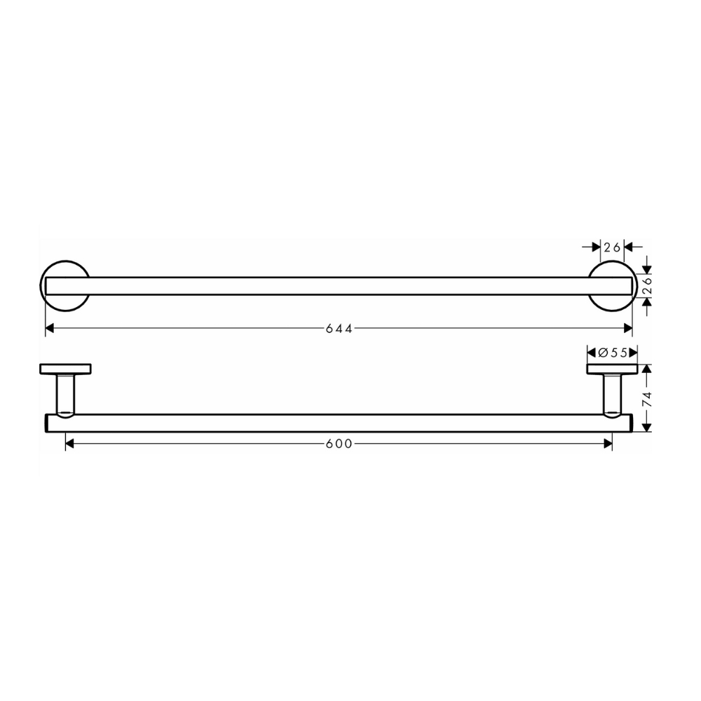 Thanh vắt khăn đơn Logis Universal Hansgrohe 41716000