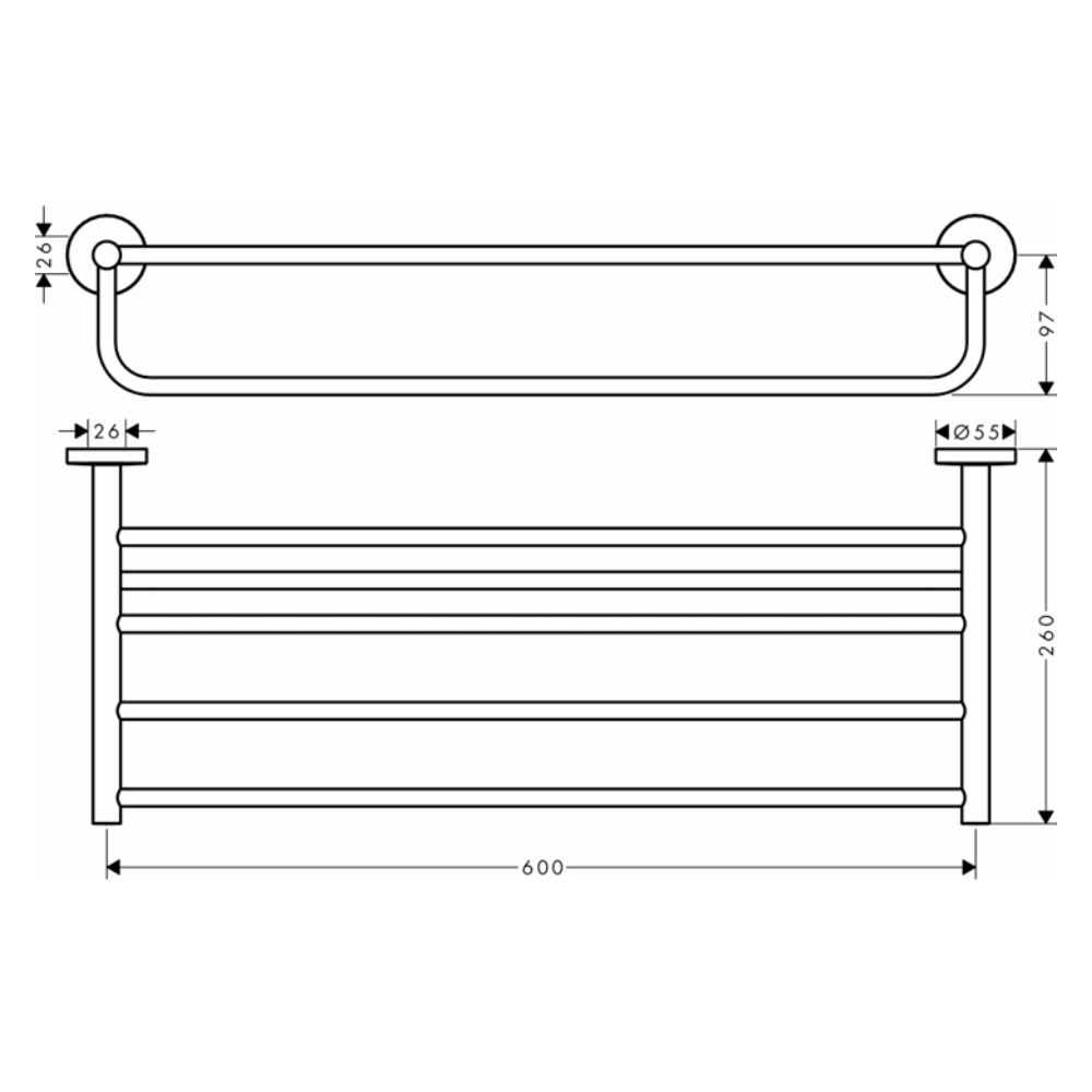Thanh treo khăn hai tầng Logis Universal Hansgrohe 41720000