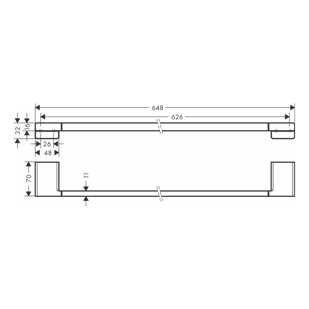 Thanh vắt khăn đơn AddStoris Hansgrohe 41747007