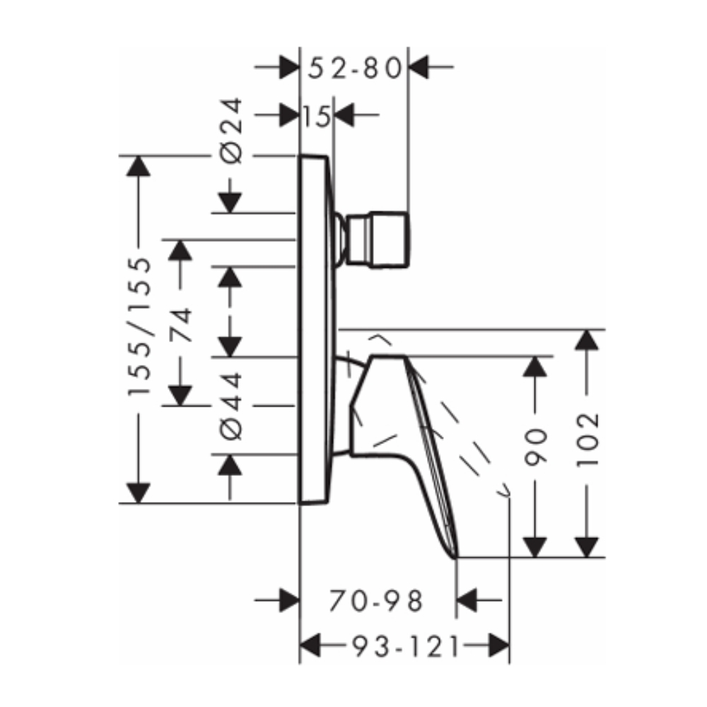 Van điều chỉnh nóng lạnh HG Logis Hansgrohe 71405000 kèm chuyển hướng