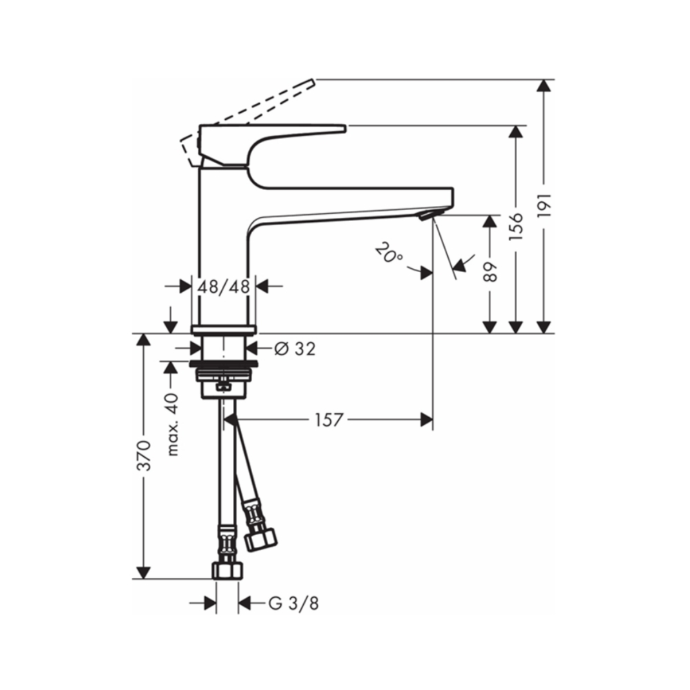 Vòi lavabo nóng lạnh Metropol 100 Hansgrohe 32502000