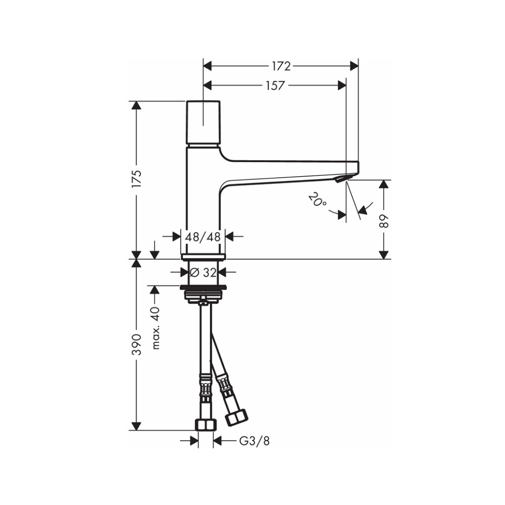 Vòi lavabo nóng lạnh Select Metropol 100 Hansgrohe 32570000