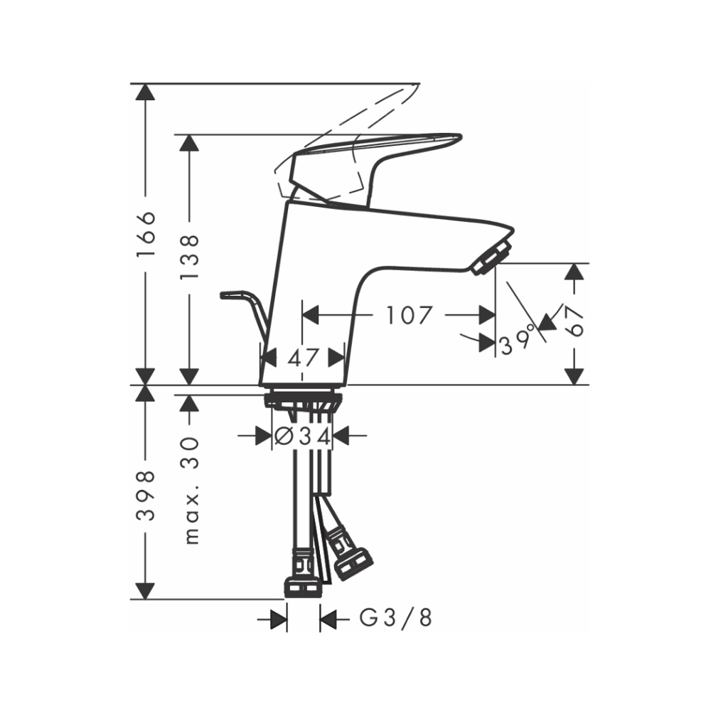 Vòi lavabo nóng lạnh Logis 70 Hansgrohe 71070000