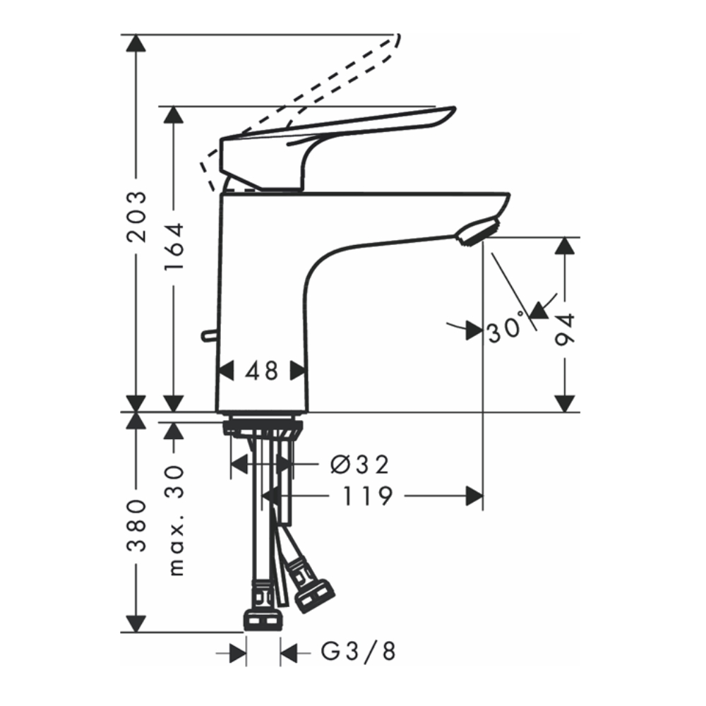 Vòi lavabo nóng lạnh Logis E 100 Hansgrohe 71161000