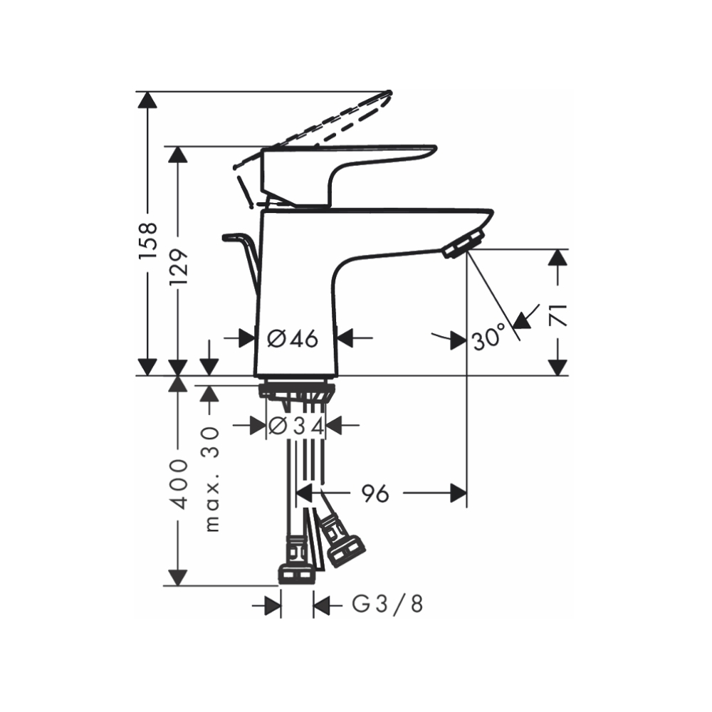 Vòi lavabo nóng lạnh Talis E 80 Hansgrohe 71700000