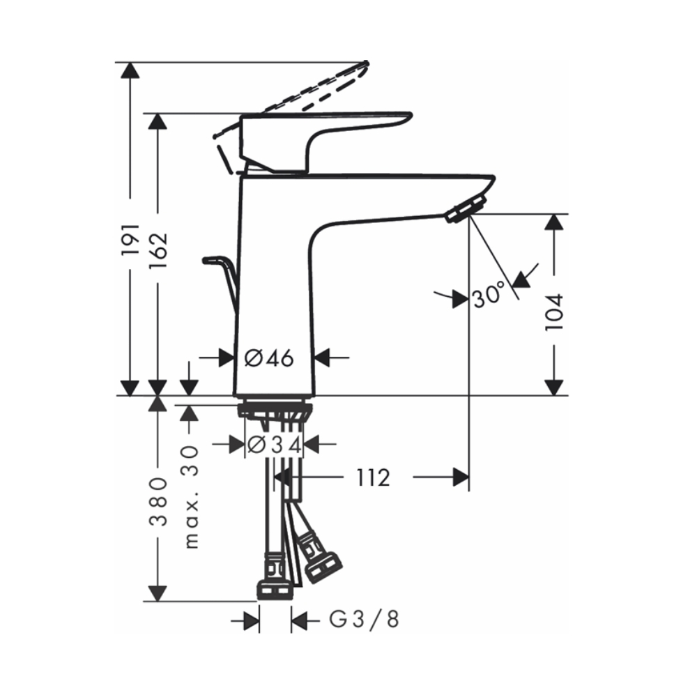 Vòi lavabo nóng lạnh Talis E 110 Hansgrohe 71710000