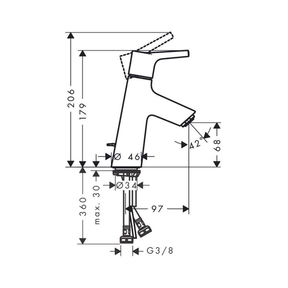 Vòi lavabo nóng lạnh Talis S 80 Hansgrohe 72010000