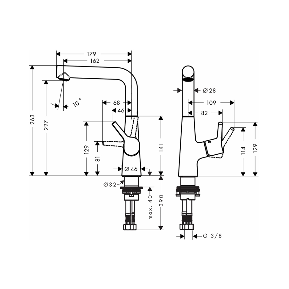 Vòi lavabo nóng lạnh Talis S 210 Hansgrohe 72105000