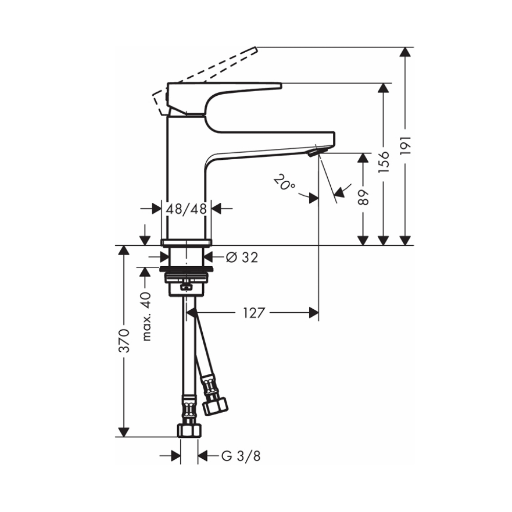 Vòi lavabo nóng lạnh Metropol 110 Hansgrohe 74500000