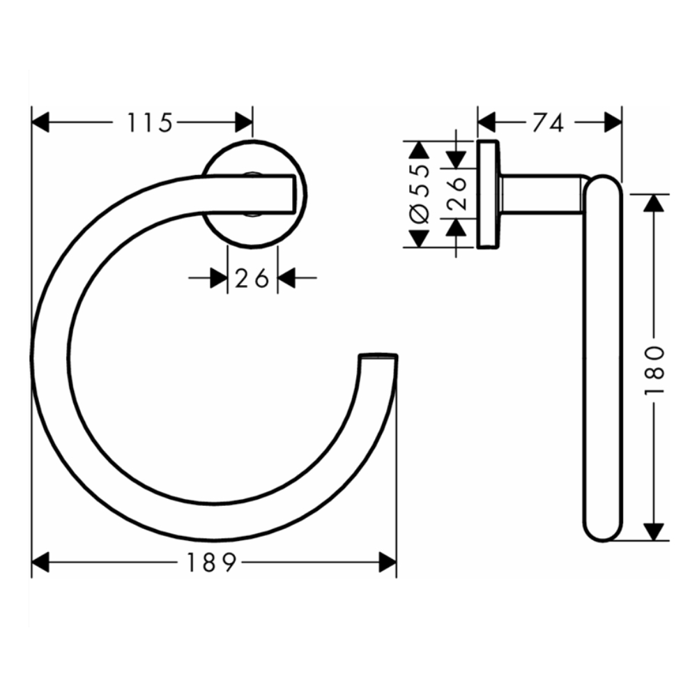Vòng treo khăn Logis Universal Hansgrohe 41724000