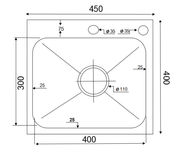 Chậu chén 1 hố 45x40 cm HITA HD4540
