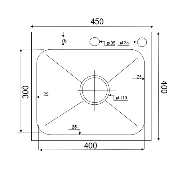 Chậu chén 1 hố phủ nano 45x40 cm HITA HD4540ND