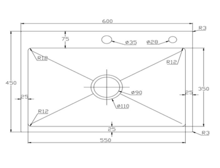 Chậu chén 1 hố inox 304 60x45 cm HITA HD6045-304
