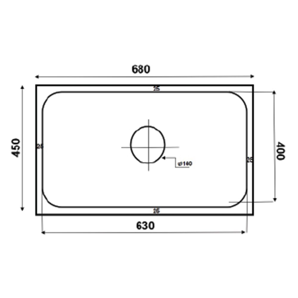 Chậu chén 1 hố inox 304 68x45 cm âm bàn HITA HD6845A-304