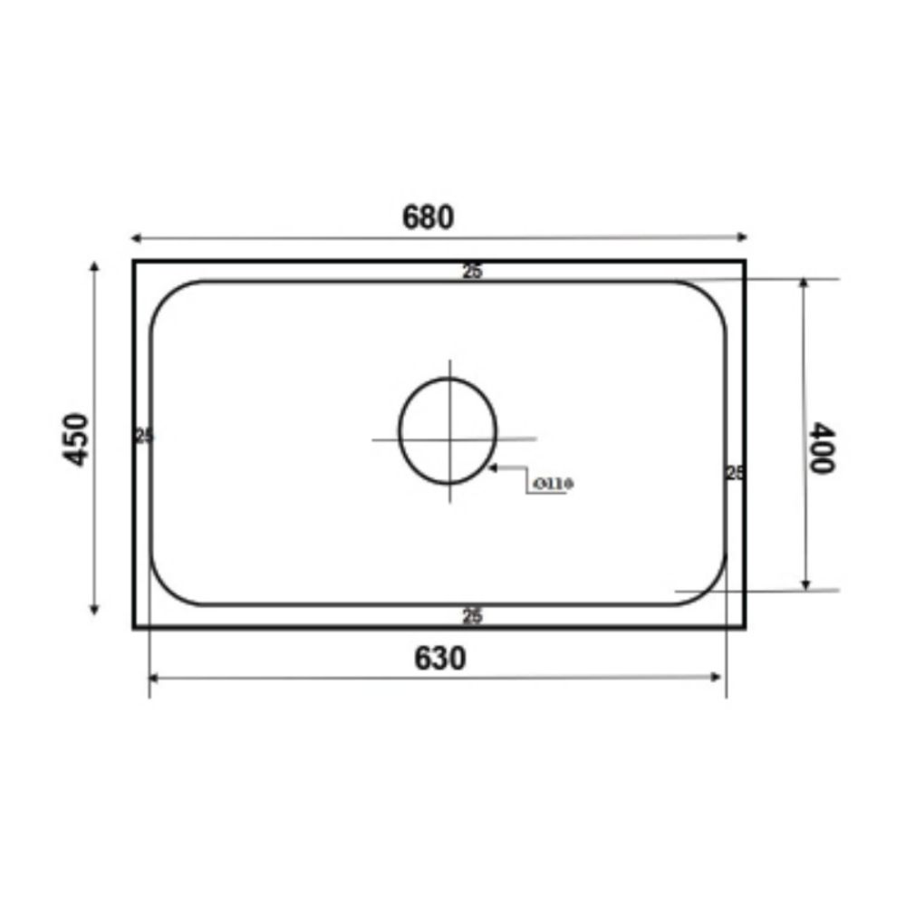 Chậu chén 1 hố phủ nano đen 68x45 cm HITA HD6845NDAB