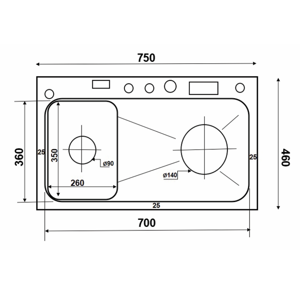 Chậu rửa chén 1 hố inox 304 phủ nano 75x46 cm HITA HD7546NDXTN-304