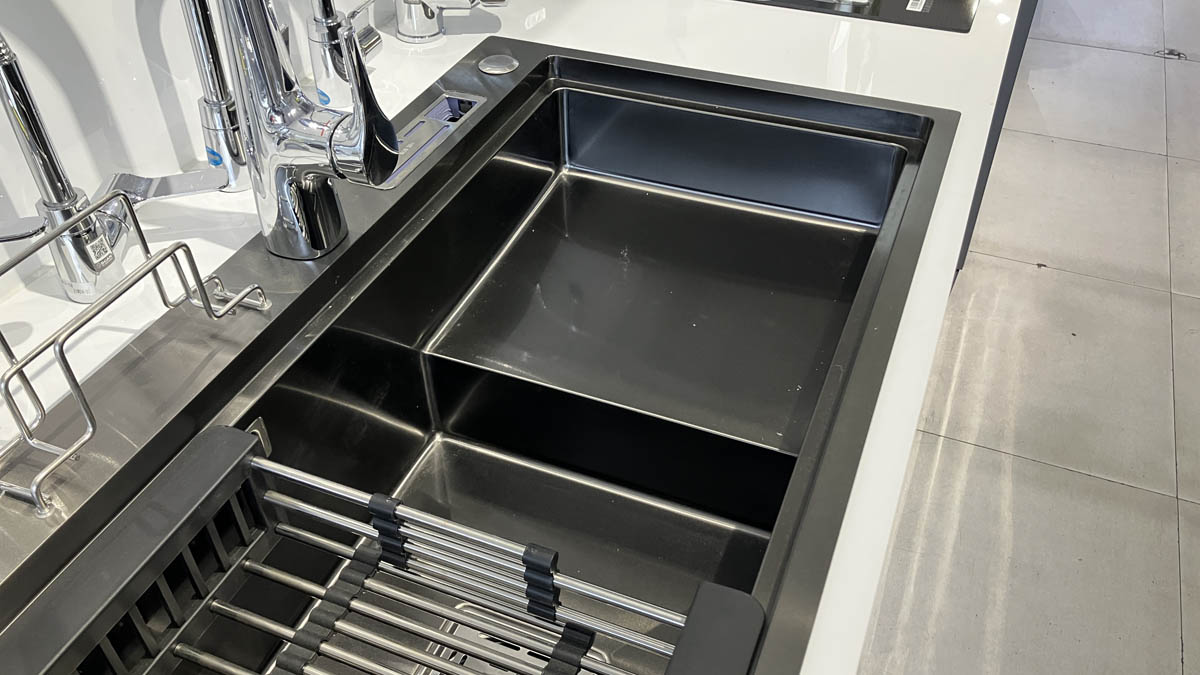 Chậu chén 1 hố phủ nano đen 78x46 cm HITA HD7846NDB