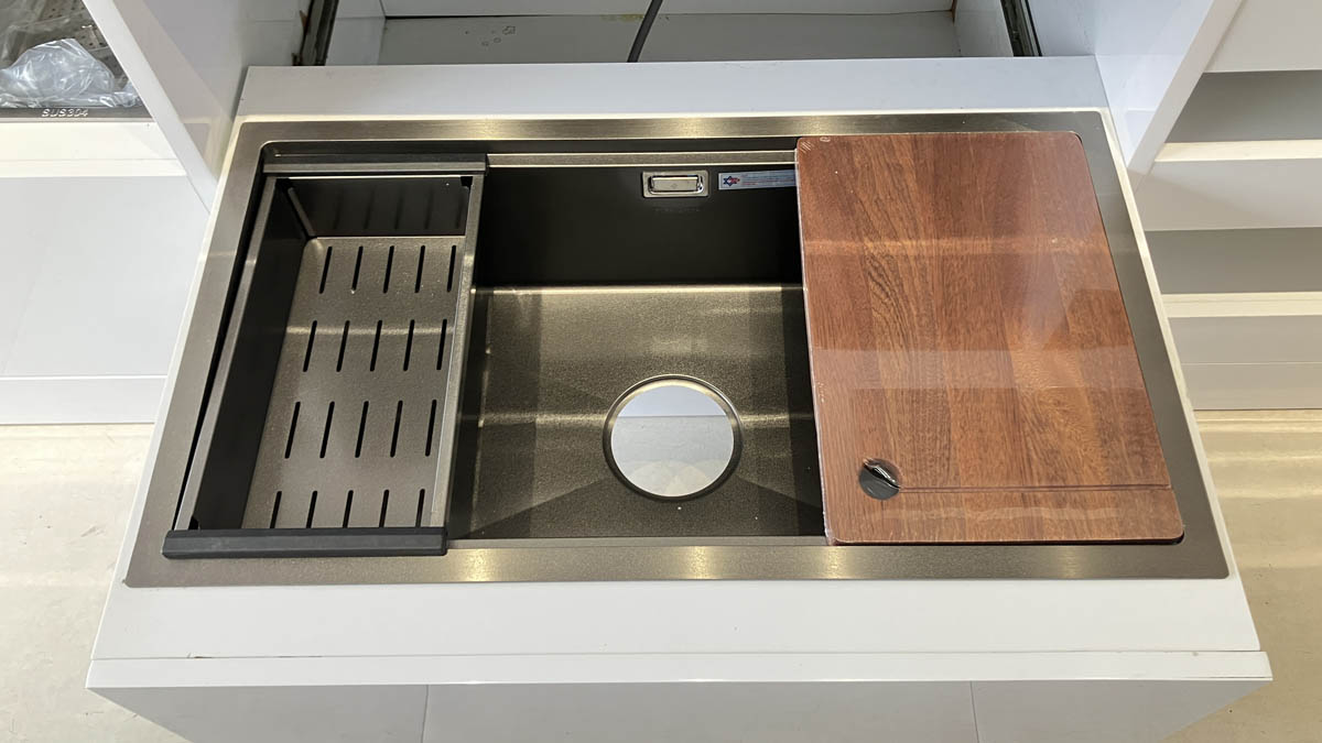 Chậu chén 1 hố inox 304 phủ nano xám 80x45 cm HITA HD8045NDAB-304