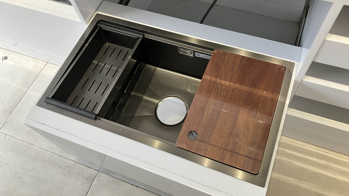 Chậu chén 1 hố inox 304 phủ nano xám 80x45 cm HITA HD8045NDAB-304