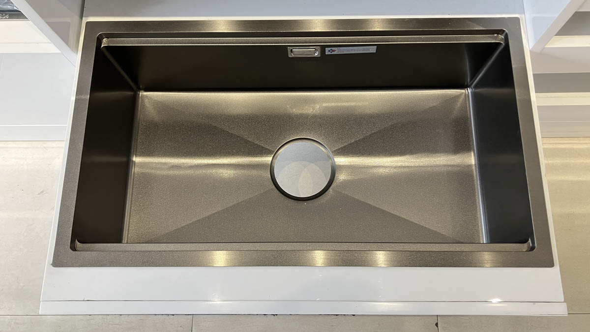 Chậu chén 1 hố inox 304 phủ nano xám 80x45 cm HITA HD8045NDAB-304