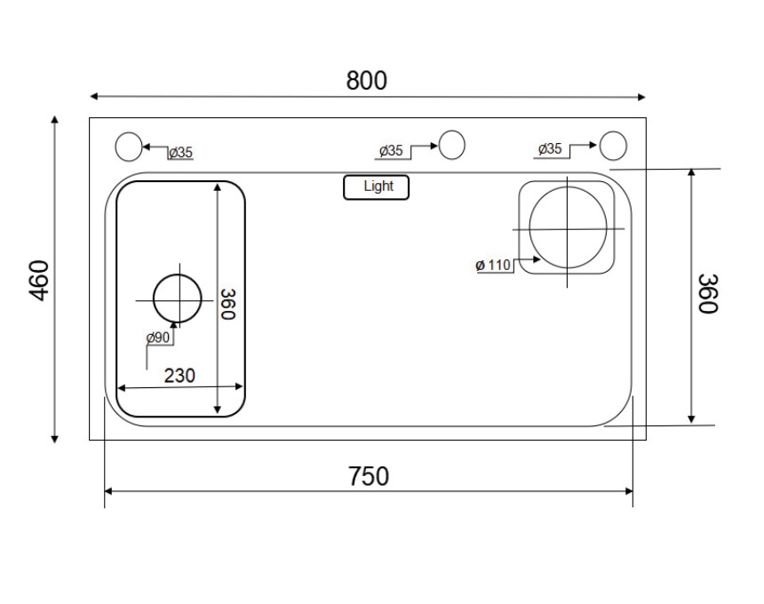 Chậu chén 1 hố inox 304 phủ nano đen 80x46 cm HITA HD8046ND-304
