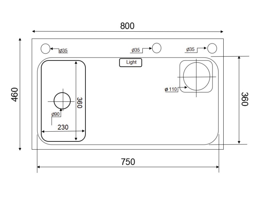 Chậu chén 1 hố inox 304 phủ nano trắng 80x46 cm HITA HD8046NT-304