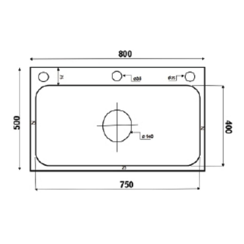 Chậu chén 1 hố phủ nano đen 80x50 cm HITA HD8050ND
