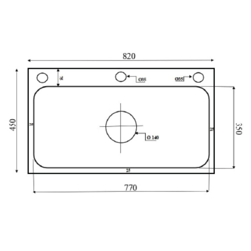 Chậu chén 1 hố inox 304 82x45 cm HITA HD8245-304